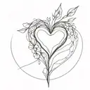 elder emo in heart shape tattoo design idea