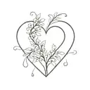 elder emo in heart shape tattoo design idea