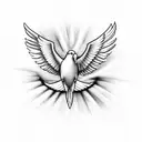 Dove flying to heaven with banner which says "vir fidelis" tattoo design idea