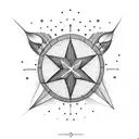 star with coordination  tattoo design idea