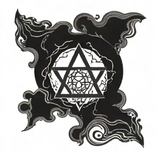 god symbol in alchemy tattoo design idea