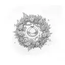 i want to be writed in the middle of a wreath Love Learn Enjoy tattoo design idea