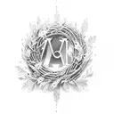 i want to be writed in the middle of a wreath Love Learn Enjoy tattoo design idea