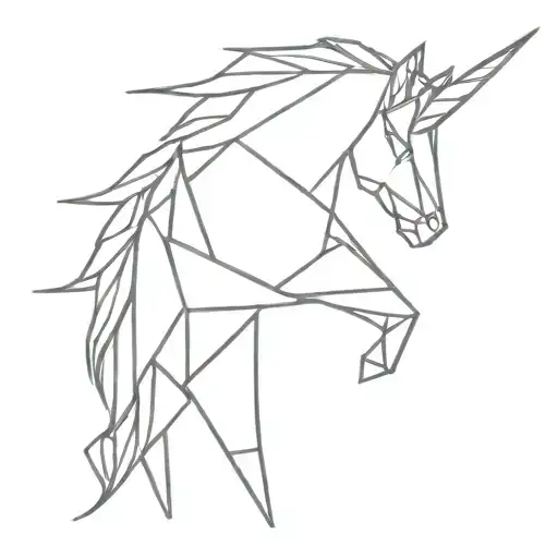 origami unicorn made tattoo design idea