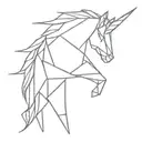 origami unicorn made tattoo design idea