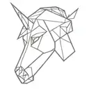 origami unicorn made tattoo design idea