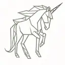 origami unicorn made tattoo design idea