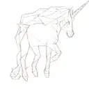 origami unicorn made tattoo design idea
