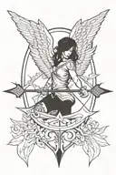 angel Sebastian arrows tattoo design idea