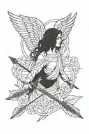 angel Sebastian arrows tattoo design idea