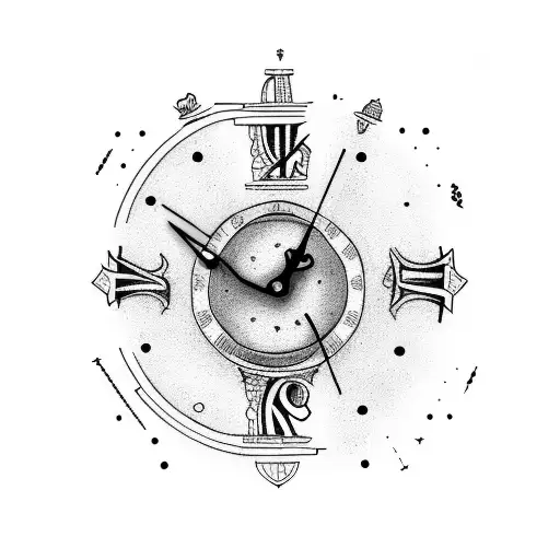 Birthclock tattoo for 2 kids named Aydan and Maverick with two clocks tattoo design idea