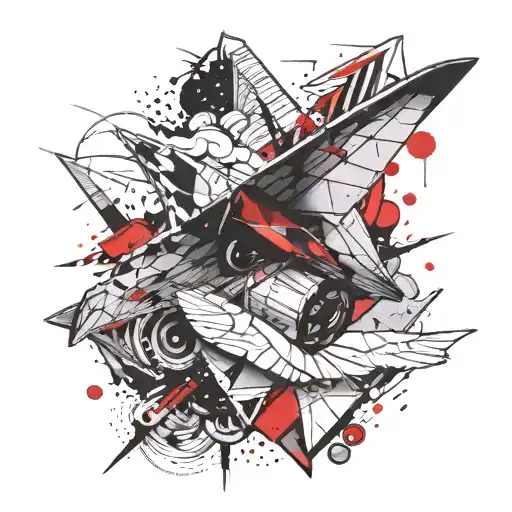 paper plane flying tattoo design idea