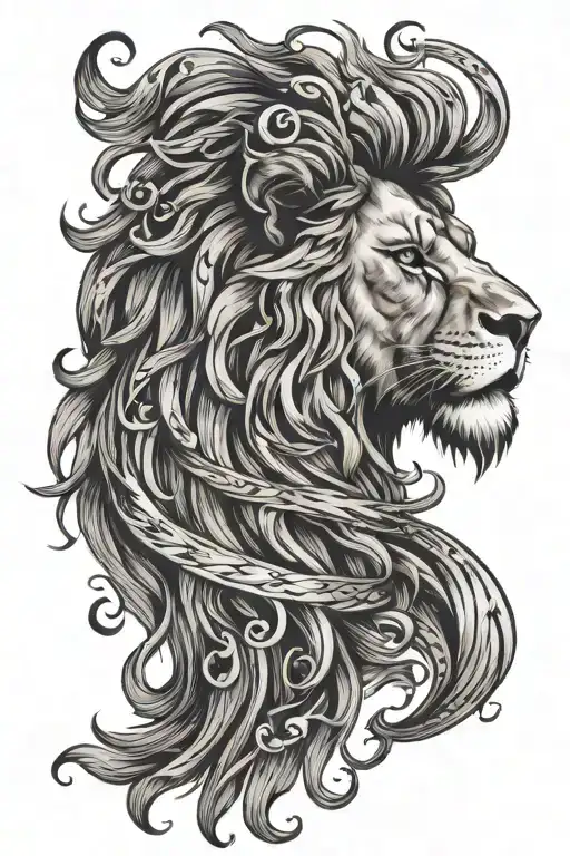 Leo lion star sign tattoo design idea