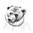 A small and simplified Kanye West graduation bear in black-grey style tattoo design idea