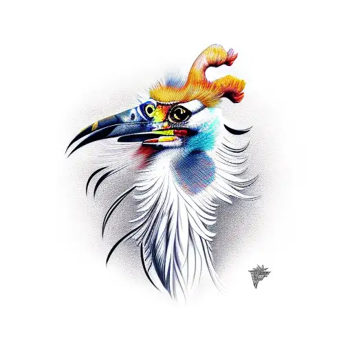 secretary bird tattoo design idea