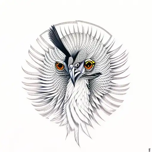 secretary bird tattoo design idea