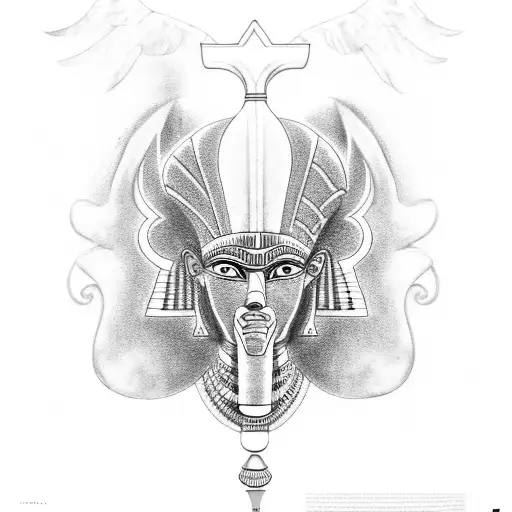An Egyptian deities Osiris, Ammit and thoth  tattoo design idea