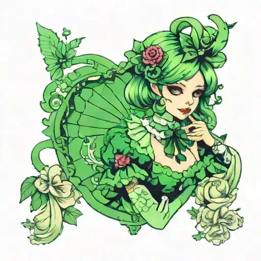 girl in green lolita fashion  tattoo design idea