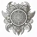 Ancient Greece style shield tattoo design idea