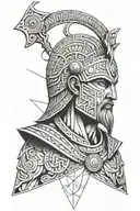 Ancient Greece god of warriors tattoo design idea