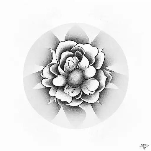 Design a traditional Japanese flower with a modern twist tattoo design idea