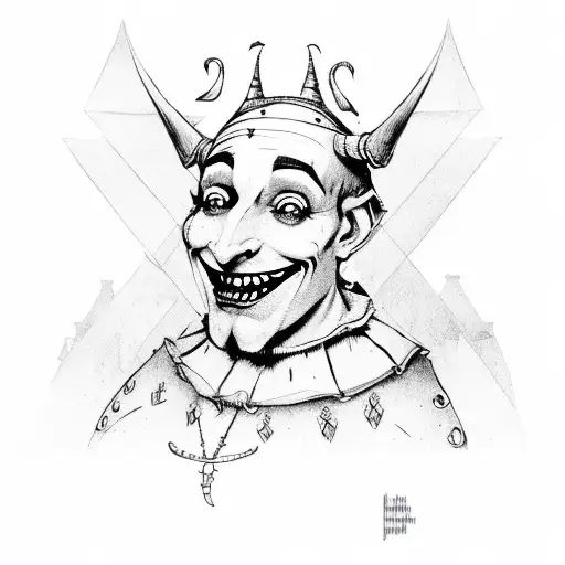The medieval Jester tattoo design idea