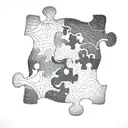 A design of two puzzle pieces fitting together, representing the perfect match and connection between you and your sister tattoo design idea