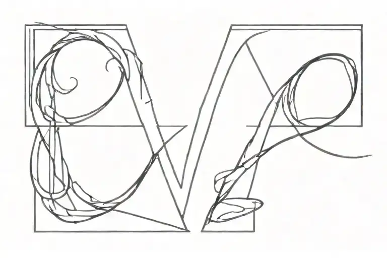 an s with the letters S D M and A inside tattoo design idea
