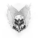 A blackwork half-sleeve tattoo featuring a combination of mechanical elements and iconic American symbols, like the bald eagle and the stars and stripes tattoo design idea