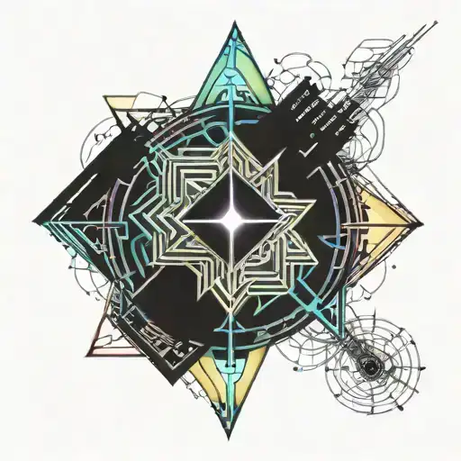 8 pointed star tattoo design idea