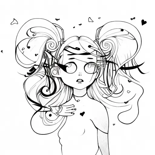 Girl body . broken heart.   tattoo design idea