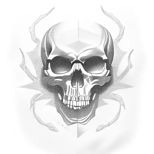dark skull trikpy beautiful tattoo design idea