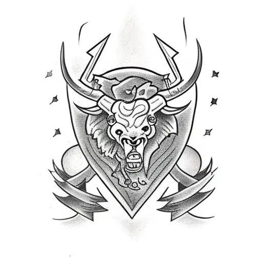 minotaur full body tattoo design idea