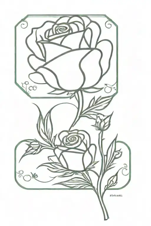 1 rose, 1 thistle, 1 shamrock, and 1 bluebonnet with 3 stars tattoo design idea
