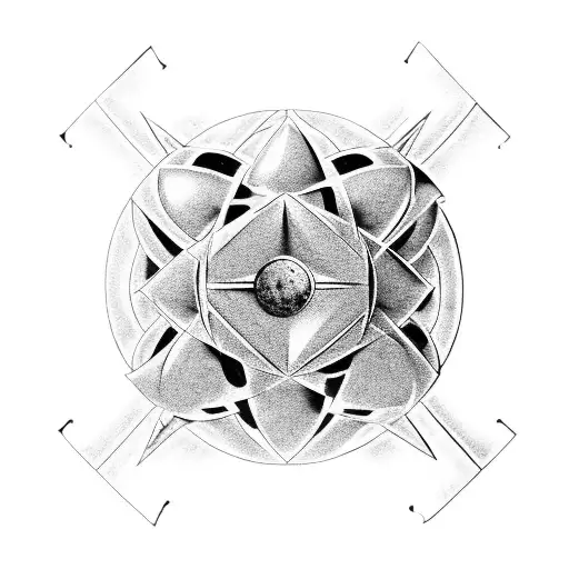 millenium puzzle falling to pieces from the bottom below a 4 star dragonball below a pokeball tattoo design idea