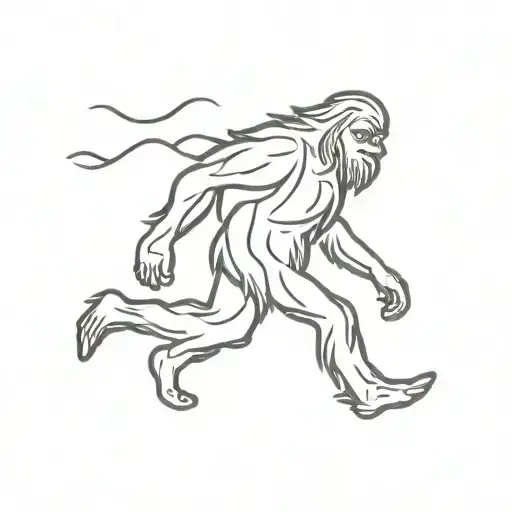 sasquatch walking tattoo design idea