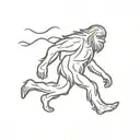 sasquatch walking tattoo design idea