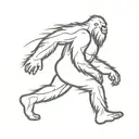 sasquatch walking tattoo design idea