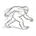 sasquatch walking tattoo design idea