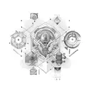 laboratory tattoo design idea