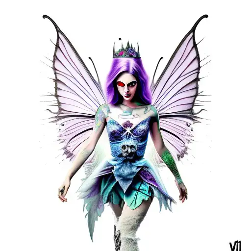 evil fairy tattoo design idea