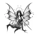 evil fairy tattoo design idea