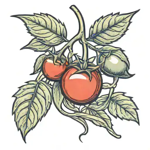 cherry tomato with fuck cancer tattoo design idea