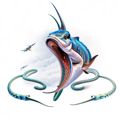 marlin 1895 sbl with horned viper snake tattoo design idea