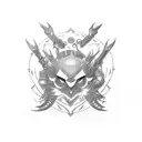 A group of friends playing a tabletop game surrounded by their favorite gaming characters tattoo design idea