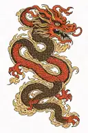 Japanese dragon with clouds surrounding tattoo design idea