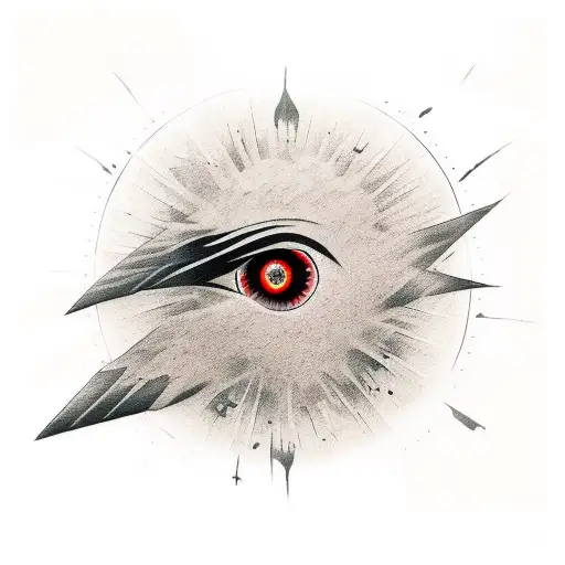 Itachi sharingan crows tattoo design idea
