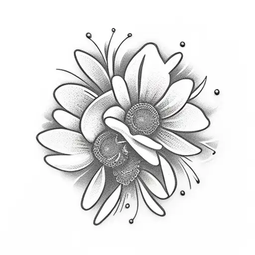A bouquet of colorful flowers blooming on a surfboard tattoo design idea