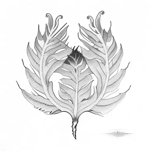 sword fern bull kelp tattoo design idea