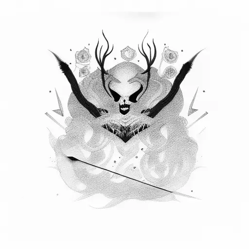 Goth smoke pink black tattoo design idea